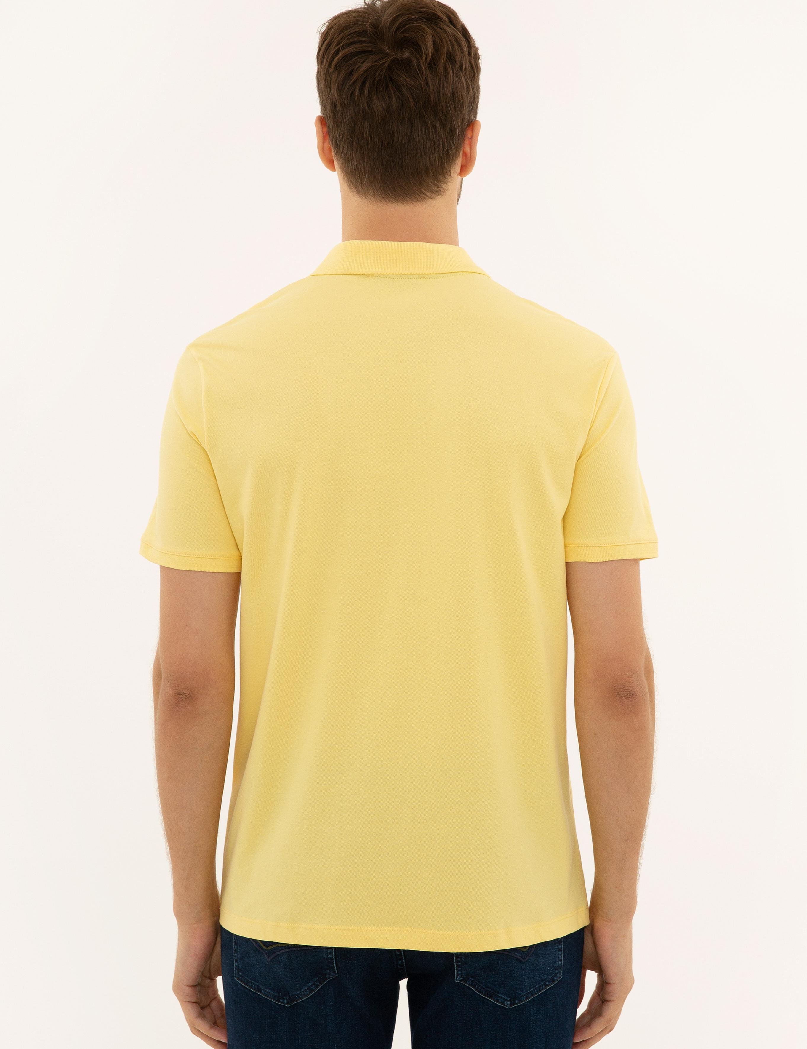 Sarı Polo Yaka Basic T-Shirt - 50227883054