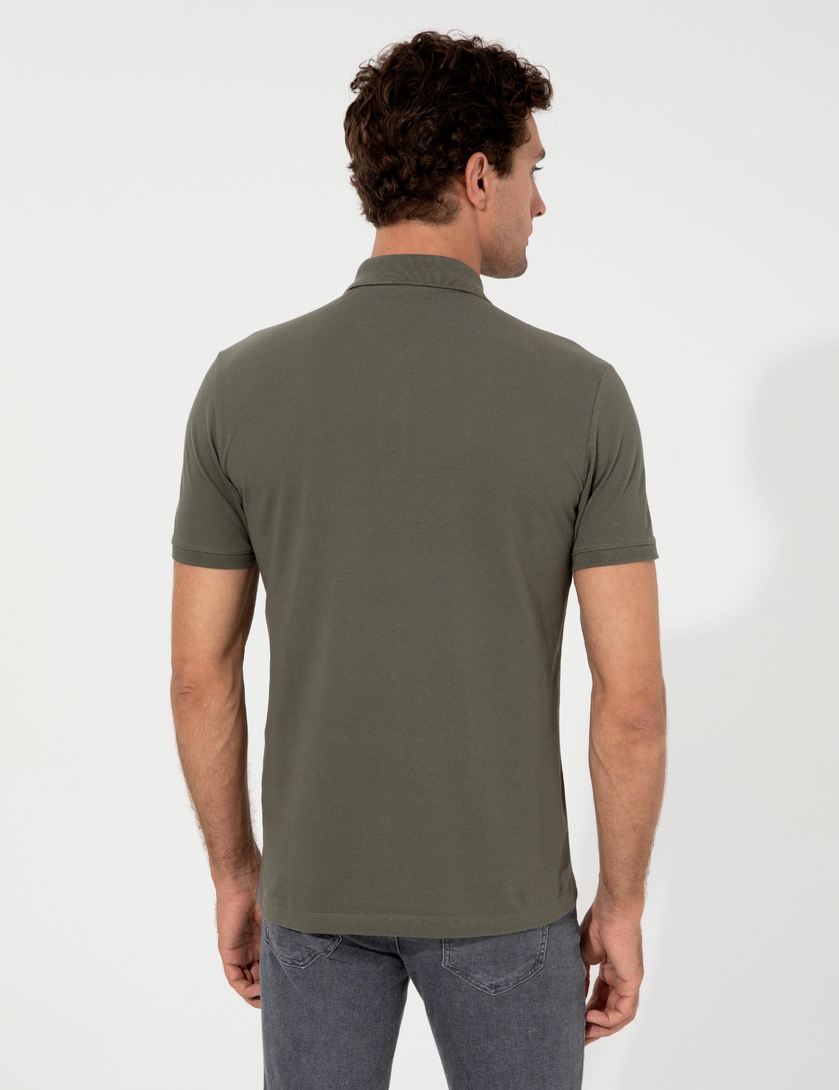 Koyu Yeşil Polo Yaka Slim Fit T-Shirt - 50239479001