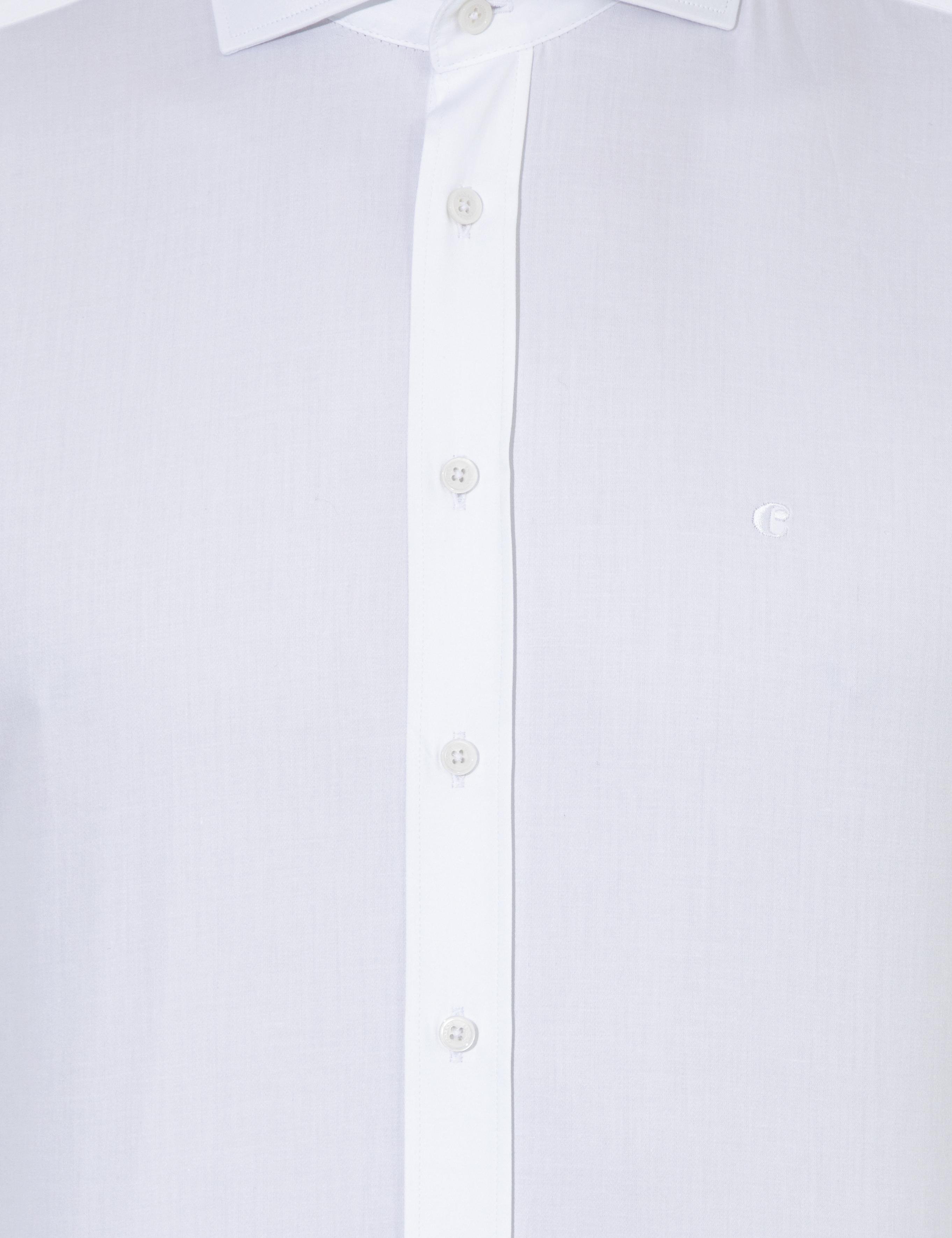 Beyaz Modern Fit Uzun Kollu Basic Gömlek - 50261221009