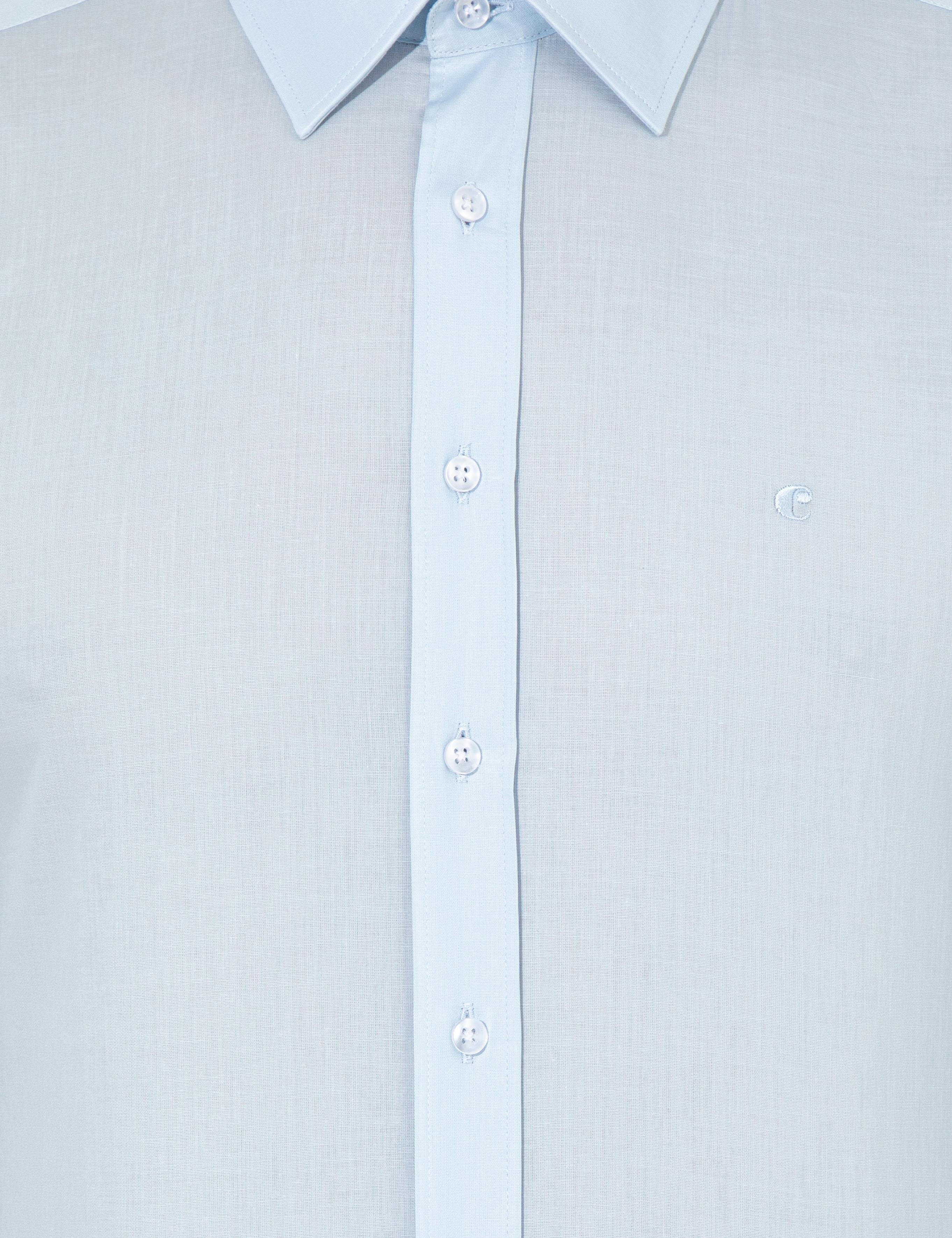 Açık Mavi Slim Fit Uzun Kollu Basic Gömlek - 50259791025