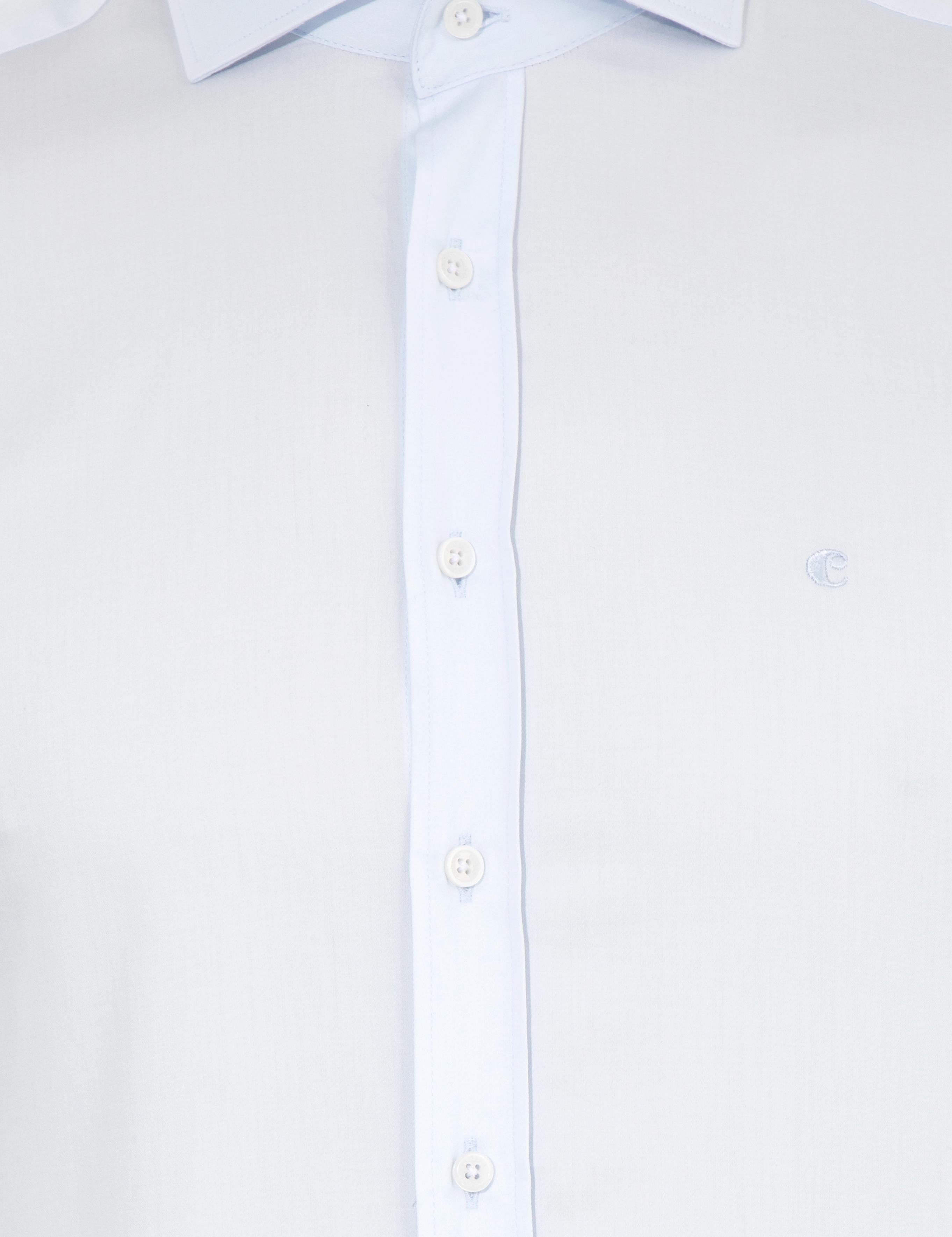 Açık Mavi Slim Fit Uzun Kollu Basic Gömlek - 50259831025