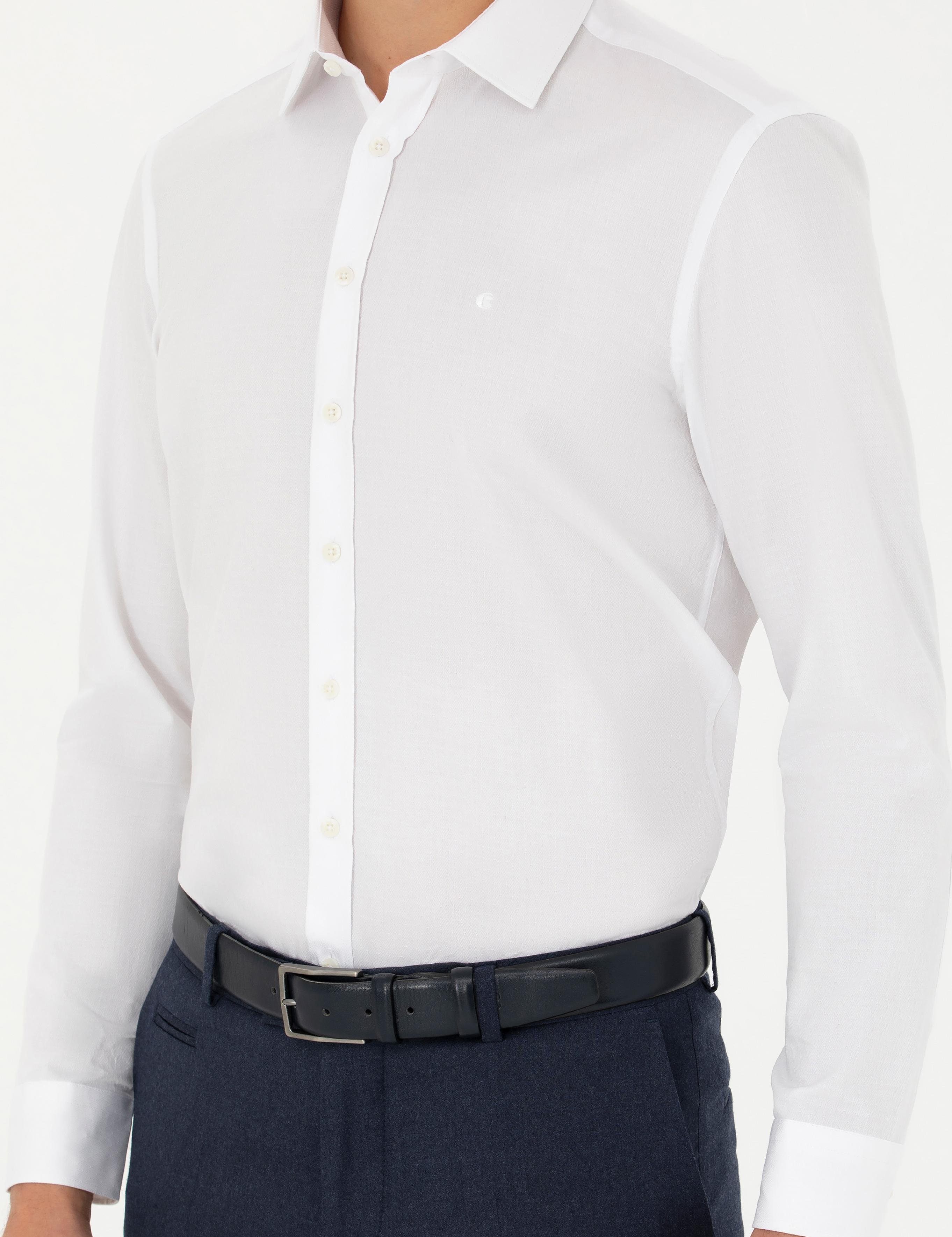 Beyaz Slim Fit Uzun Kollu Klasik Gömlek - 50278522007